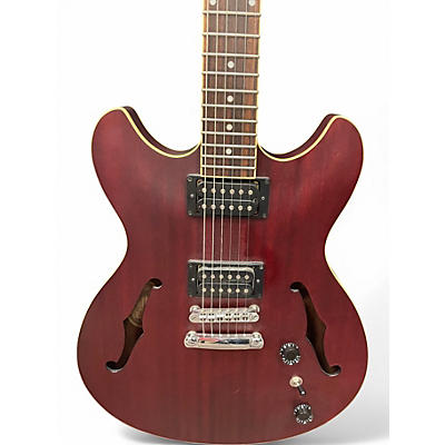 Used Ibanez AS53-TRF Flat Transparent Red Hollow Body Electric Guitar