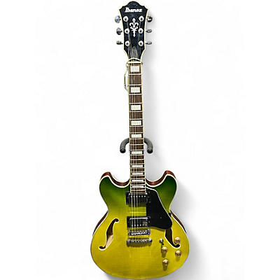 Used Ibanez AS73 Artcore Green Hollow Body Electric Guitar