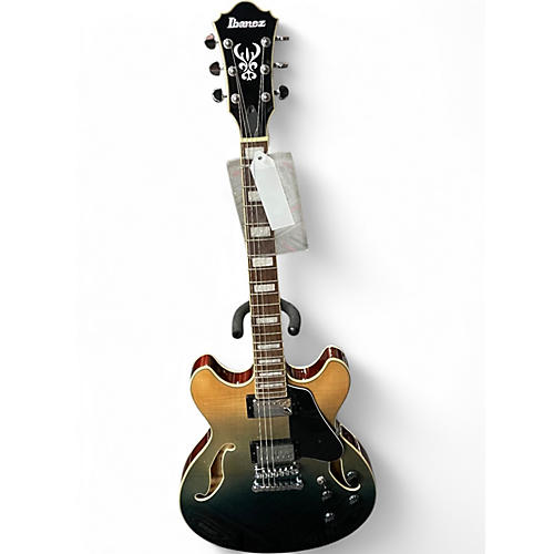 Used Ibanez AS73 Artcore Transparent Indigo Fade Hollow Body Electric Guitar Transparent Indigo Fade