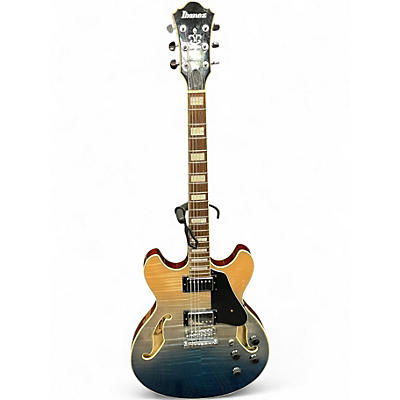 Used Ibanez AS73 Artcore Transparent Indigo Fade Hollow Body Electric Guitar