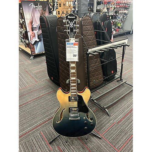 Ibanez Used Ibanez AS73FM Transparent Indigo Fade Hollow Body Electric Guitar Transparent Indigo Fade