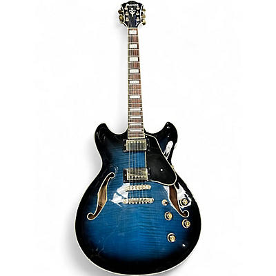 Used Ibanez AS93 Blue Hollow Body Electric Guitar