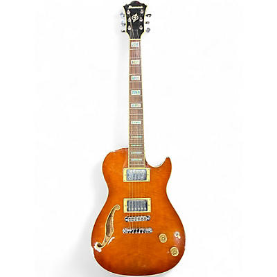 Used Ibanez AXD81 Amber Hollow Body Electric Guitar
