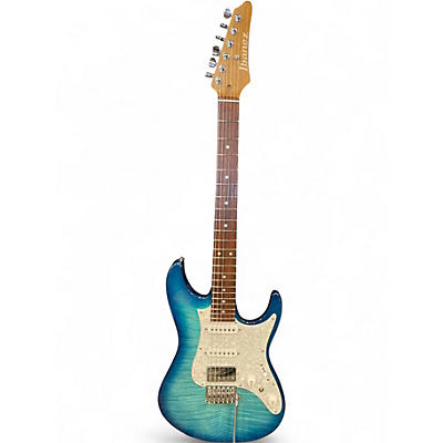 Used Ibanez AZ22S1F Transparent Turquoise Burst Solid Body Electric Guitar