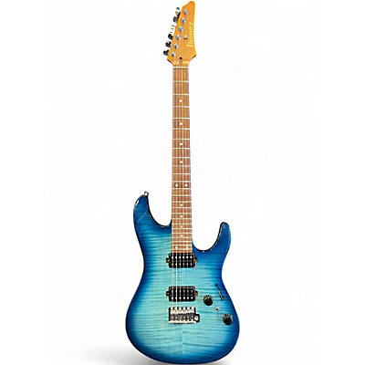 Used Ibanez AZ24S1F Transparent Turquoise Burst Solid Body Electric Guitar