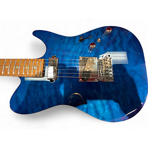 Ibanez Used Ibanez AZS2200Q Prestige Royal Blue Sapphire Solid Body Electric Guitar Royal Blue Sapphire