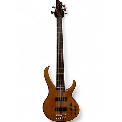 Used Ibanez BTB1405E Premium 5 String Vintage Natural Flat Electric Bass Guitar