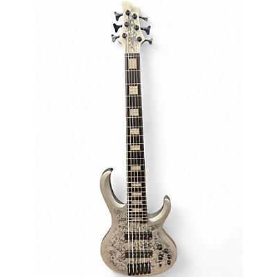 Used Ibanez BTB25TH6 Silver Blizzard Matte Electric Bass Guitar