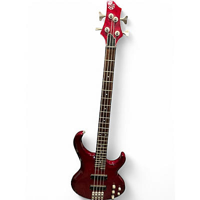 Used Ibanez BTB400 Trans Red Electric Bass Guitar