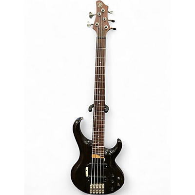 Used Ibanez BTB405QM Trans Black Electric Bass Guitar