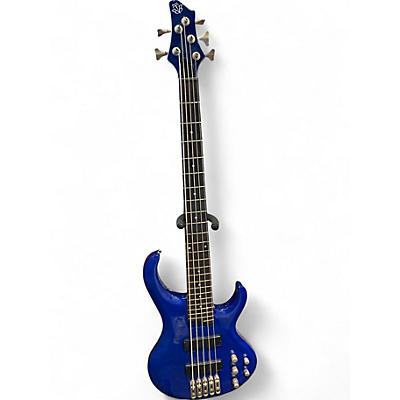 Used Ibanez BTB405e 5 String Blue Electric Bass Guitar