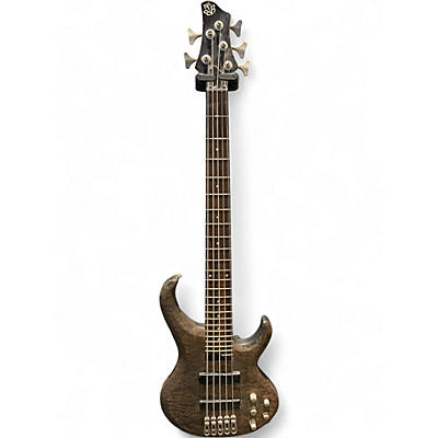 Used Ibanez BTB405eqm 5 String Trans Gray Electric Bass Guitar