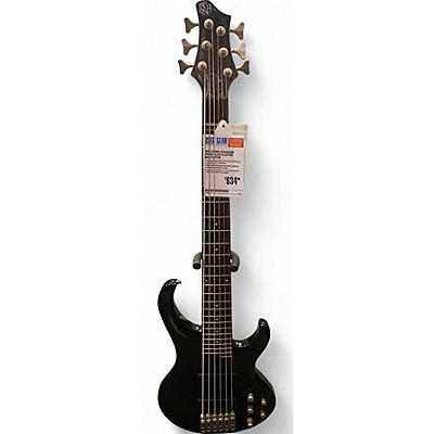 Used Ibanez BTB406QM Trans Black Electric Bass Guitar