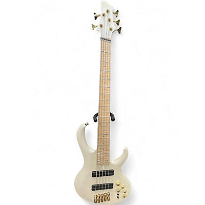 Used Ibanez BTB605MLM Pearl White Matte Electric Bass Guitar
