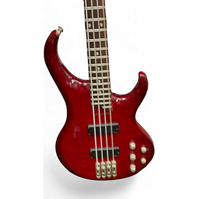 Used Ibanez Btb400 Trans Crimson Red Electric Bass Guitar