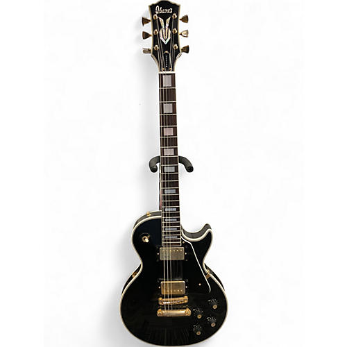 Used Ibanez Custom Black Solid Body Electric Guitar Black