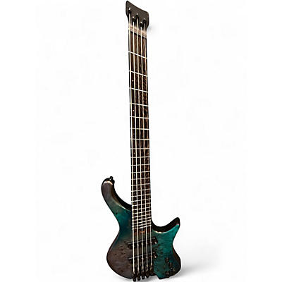 Used Ibanez EHB1500 Cosmic Blue Starburst Flat Electric Bass Guitar