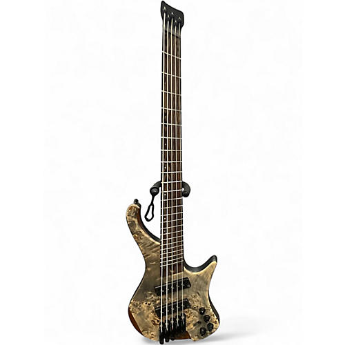 Used Ibanez EHB1505MS 5-String Multi-Scale Ergonomic Headless Black Ice Flat Electric Bass Guitar Black Ice Flat
