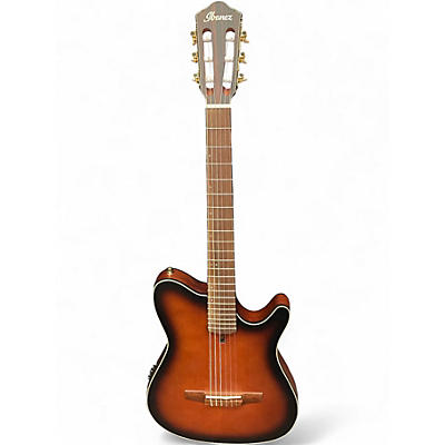 Used Ibanez FRH10N-BSF Brown Sunburst Classical Acoustic Electric Guitar