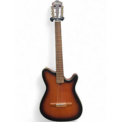 Used Ibanez FRH10N Brown Sunburst Classical Acoustic Electric Guitar