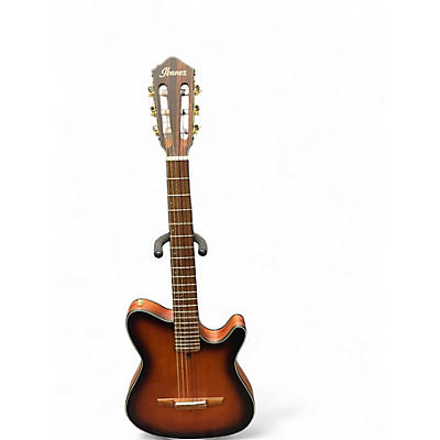 Used Ibanez FRH10N sunburst flat Classical Acoustic Electric Guitar