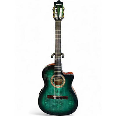 Used Ibanez GA35FMT Emerald Burst Classical Acoustic Electric Guitar