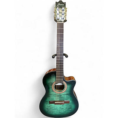 Used Ibanez GA35FMTCE Emerald Green Classical Acoustic Electric Guitar