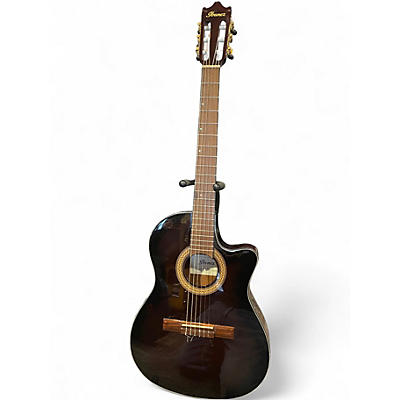 Used Ibanez GA35TCE Brown Sunburst Classical Acoustic Electric Guitar