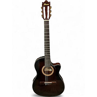 Used Ibanez GA35TCE-DVS Dark Vintage Sunburst Classical Acoustic Electric Guitar