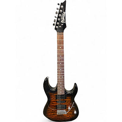 Used Ibanez GIO 6 STRING BLACK/AMBER FLAME Solid Body Electric Guitar