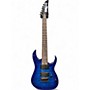 Used Ibanez GIO GRG7221QA7 TRANSPARENT BLUE BURST Solid Body Electric Guitar TRANSPARENT BLUE BURST