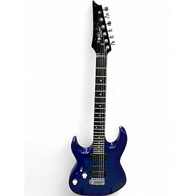 Used Ibanez GIO GRX70QA Left Handed Transparent Blue Solid Body Electric Guitar