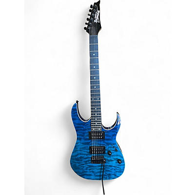 Used Ibanez GRG120QASP Trans Blue Solid Body Electric Guitar