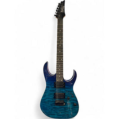 Used Ibanez GRG120QASP Transparent Blue Gradation Solid Body Electric Guitar