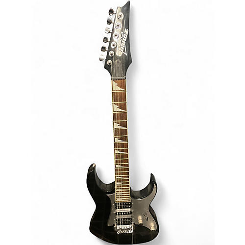Used Ibanez GRG150DX Black and Silver Solid Body Electric Guitar Black and Silver