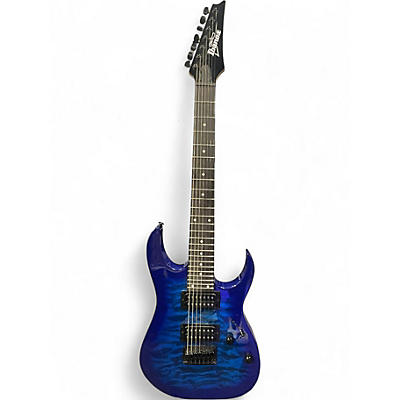 Used Ibanez GRG7221QA Blue Burst Solid Body Electric Guitar