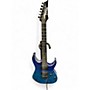 Used Ibanez GRG7221QA Trans Blue Solid Body Electric Guitar Trans Blue