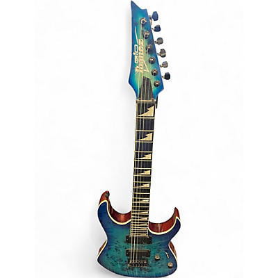 Used Ibanez GRGR221PA GRG SERIES Blue Solid Body Electric Guitar