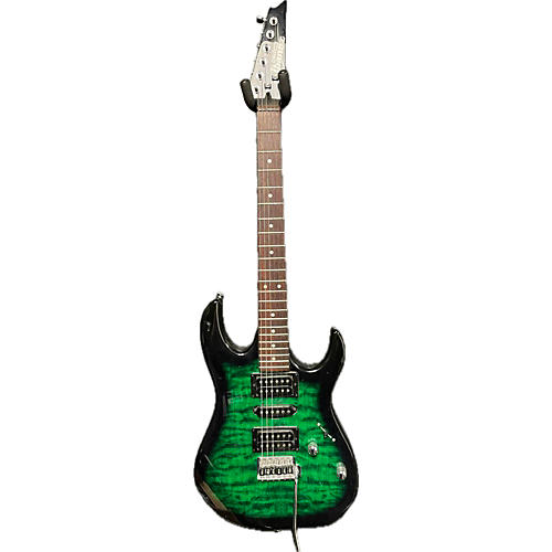 Ibanez Used Ibanez GRX70QA Green Burst Solid Body Electric Guitar green burst