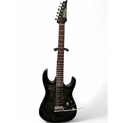 Used Ibanez GRX70QA TRANSPARENT BLACK Solid Body Electric Guitar