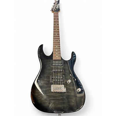 Used Ibanez GRX70QA Trans Black Solid Body Electric Guitar