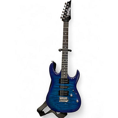 Used Ibanez GRX70QA Trans Blue Burst Solid Body Electric Guitar