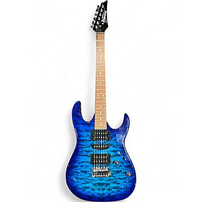 Used Ibanez GRX70QA Trans Blue Burst Solid Body Electric Guitar