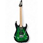 Used Ibanez GRX70QA Trans Green Solid Body Electric Guitar Trans Green