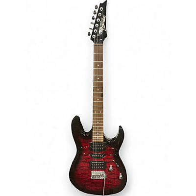 Used Ibanez GRX70QA transparent red Solid Body Electric Guitar