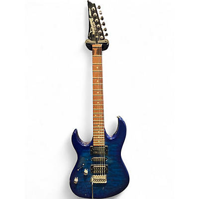 Used Ibanez GRX70QAL Transparent Blue Burst Electric Guitar