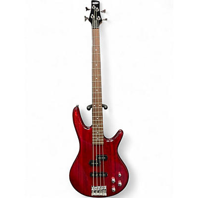Used Ibanez GSR200 Trans Red Electric Bass Guitar