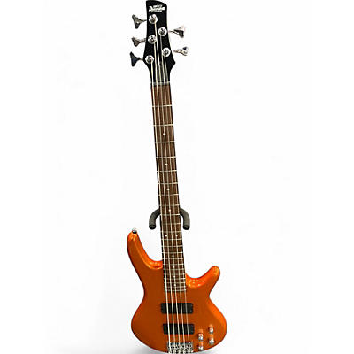 Used Ibanez GSR205 5 String Metallic Orange Electric Bass Guitar