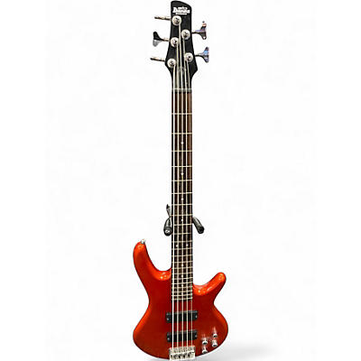 Used Ibanez GSR205 5 String Metallic Orange Electric Bass Guitar