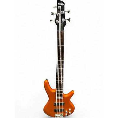 Used Ibanez GSR205 5 String Metallic Orange Electric Bass Guitar